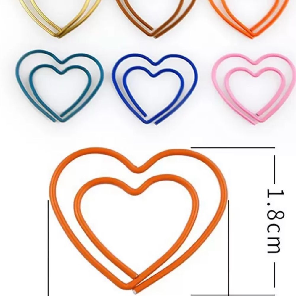 Colorful Heart-Shaped Paper Clips Set of 50 Love Valentines Crafts - Picture 6 of 6